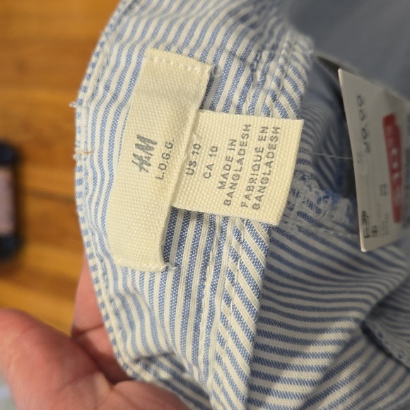 H&M ▪︎ Women's Mattress Ticking Blue & White Stripe Pants, Size 10, NWT - Picture 6 of 11